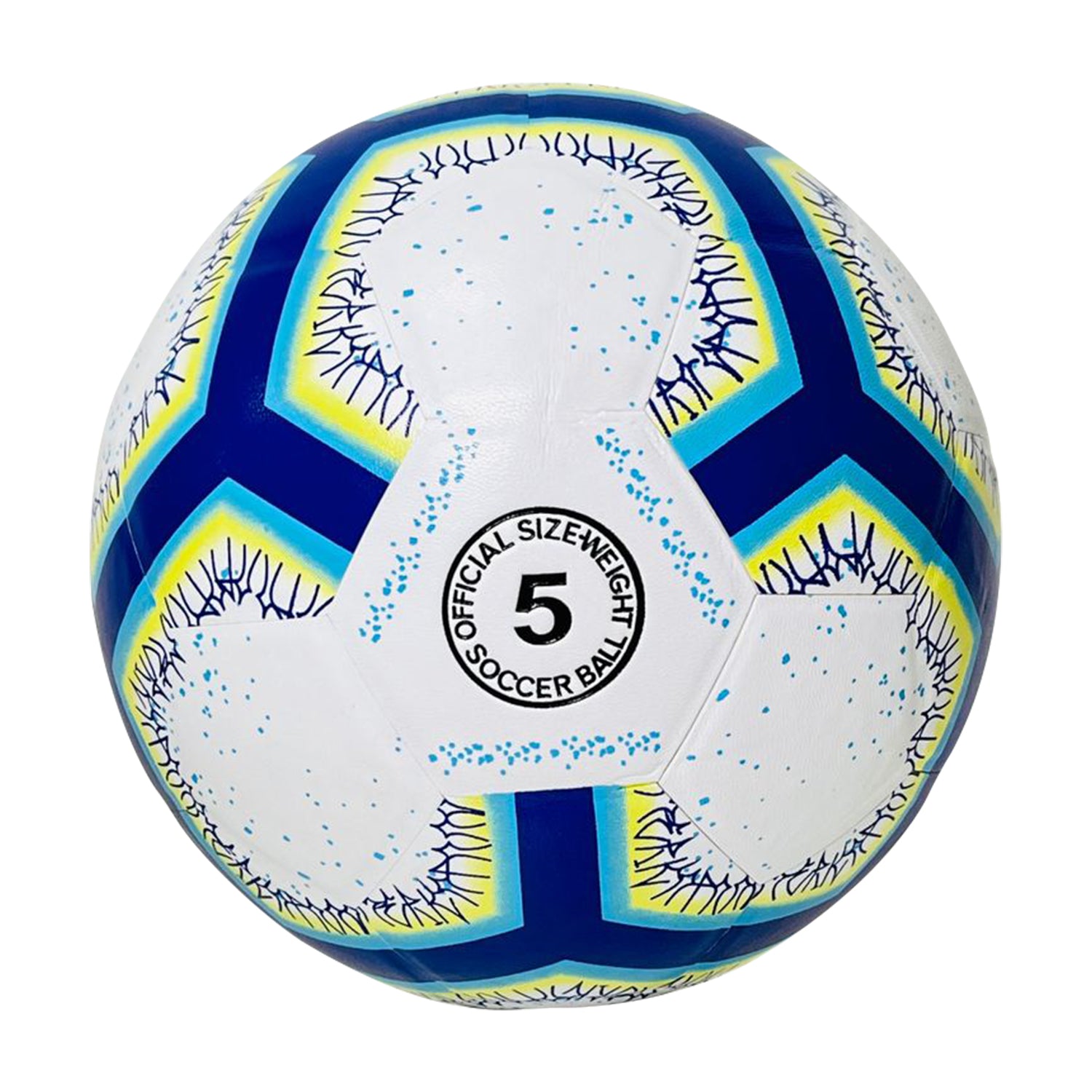 PELOTA DE FÚTBOL ARIES PVC VULCANIZADO SIZE 5 BLANCO/AZUL/AMARILLO