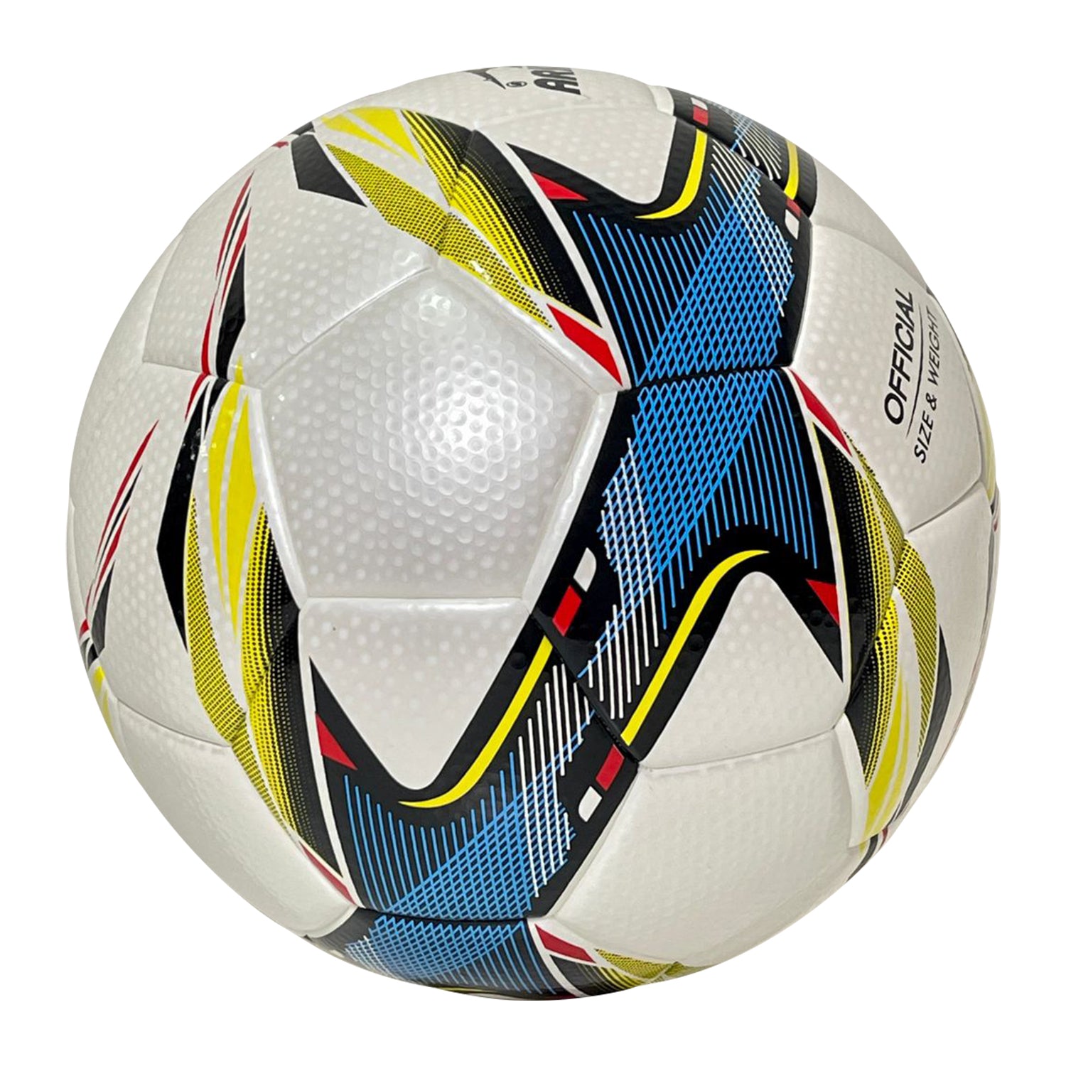 PELOTA DE FÚTBOL ARIES TOP QUALITY PROFESIONAL SIZE 5 BLANCO/AZUL