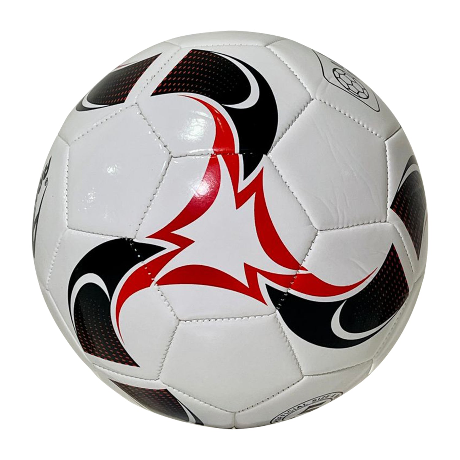 PELOTA DE FÚTBOL ARIES PVC COSIDO SIZE 5 BLANCO/NEGRO/ROJO